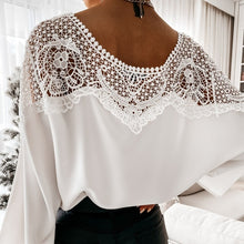 Load image into Gallery viewer, Crochet Embroidery Lace Neckline Blouse

