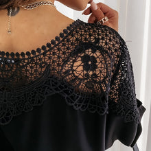Load image into Gallery viewer, Crochet Embroidery Lace Neckline Blouse
