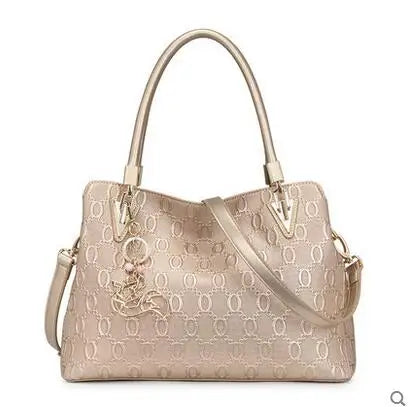 FOXER Women Big Leather Cowhide Shoulder Bag