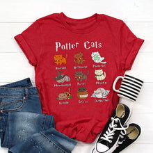 Load image into Gallery viewer, Potter Cats - Harry Potter Cat Characters T-Shirt
