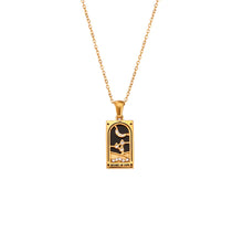 Load image into Gallery viewer, Knight of Cups - Tarot card 18k Necklace with Enamel
