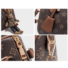 Load image into Gallery viewer, FOXER Women’s Vegan Leather Shoulder Bag – Monogram Boston Style
