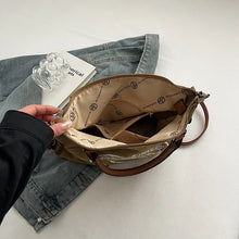 Load image into Gallery viewer, Vintage Paris Canvas Tote Bag with Leather Straps – Casual Shoulder Handbag

