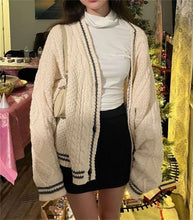 Load image into Gallery viewer, Preppy Knit Cardigan | Taylor Swift Folklore Album Knit Cardigan
