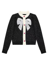 Load image into Gallery viewer, Women&#39;s Vintage Style Knit Cardigan With Bow
