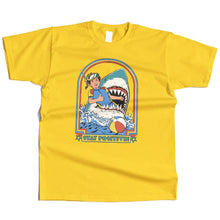 Load image into Gallery viewer, Men’s Stay Positive Shark Attack T-Shirt – Funny Retro Graphic Tee
