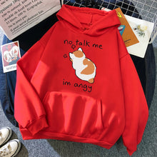 Load image into Gallery viewer, No Talk Me I&#39;m Angry - Cute Cat Print Women&#39;s Hoody
