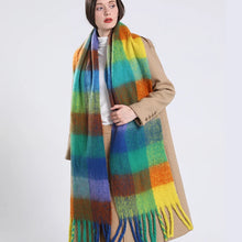 Load image into Gallery viewer, Thick Warm Cashmere Blend Cheque Scarf
