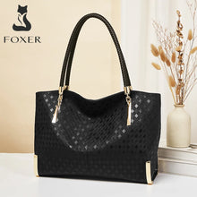 Load image into Gallery viewer, FOXER Genuine Leather Sequined Handbag | Original Design Shoulder Bag Luxury Tote
