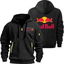 Load image into Gallery viewer, Red Bull Racing-Inspired Men’s Hoodie – Motorsport Style, Tactical Design, Half Zip
