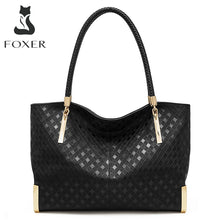Load image into Gallery viewer, FOXER Genuine Leather Sequined Handbag | Original Design Shoulder Bag Luxury Tote
