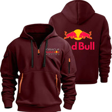 Load image into Gallery viewer, Red Bull Racing-Inspired Men’s Hoodie – Motorsport Style, Tactical Design, Half Zip
