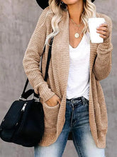 Load image into Gallery viewer, Women’s Open-Front Waffle Knit Cardigan
