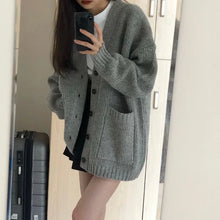 Load image into Gallery viewer, Women’s Oversized Knit Cardigan – Cosy Button-Up Sweater
