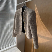 Load image into Gallery viewer, Short Cropped Style Tweed Single Breasted Women&#39;s Jacket
