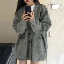 Load image into Gallery viewer, Women’s Oversized Knit Cardigan – Cosy Button-Up Sweater
