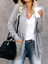 Load image into Gallery viewer, Women’s Open-Front Waffle Knit Cardigan
