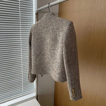 Load image into Gallery viewer, Short Cropped Style Tweed Single Breasted Women&#39;s Jacket
