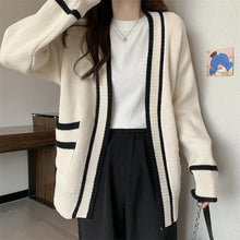 Load image into Gallery viewer, Women&#39;s Varsity Knitted Long Sleeve Cardigan
