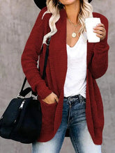 Load image into Gallery viewer, Women’s Open-Front Waffle Knit Cardigan

