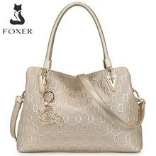 Load image into Gallery viewer, FOXER Women Big Leather Cowhide Shoulder Bag
