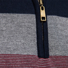 Load image into Gallery viewer, Men&#39;s Quarter Zip Pullover Knitted Sweater With Stripe Design
