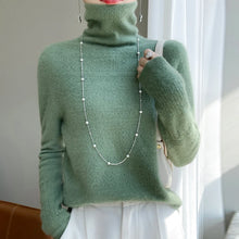 Load image into Gallery viewer, 100% Merino Wool High-Collar Women&#39;s Knitted Sweater / Jumper
