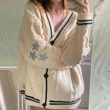 Load image into Gallery viewer, Preppy Knit Cardigan | Taylor Swift Folklore Album Knit Cardigan
