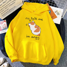 Load image into Gallery viewer, No Talk Me I&#39;m Angry - Cute Cat Print Women&#39;s Hoody
