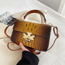 Load image into Gallery viewer, Exquisite Crocodile Pattern Women&#39;s Tote Bag with Bee Clasp
