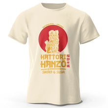 Load image into Gallery viewer, Men’s Hattori Hanzo Sword &amp; Sushi T-Shirt – Japanese Samurai Graphic Tee
