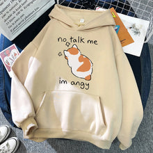 Load image into Gallery viewer, No Talk Me I&#39;m Angry - Cute Cat Print Women&#39;s Hoody
