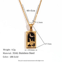 Load image into Gallery viewer, Knight of Cups - Tarot card 18k Necklace with Enamel
