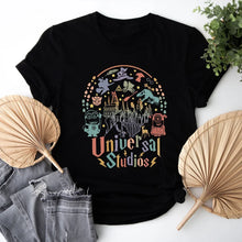Load image into Gallery viewer, Universal Studios Iconic Characters Women’s Graphic T-Shirt – Retro Theme Park Tee | Magical Movie Shirt
