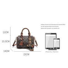 Load image into Gallery viewer, FOXER Women’s Vegan Leather Shoulder Bag – Monogram Boston Style
