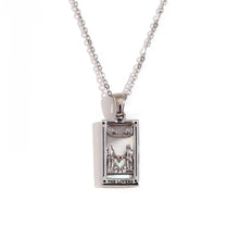 Load image into Gallery viewer, The Lovers - Silver Tarot card Necklace
