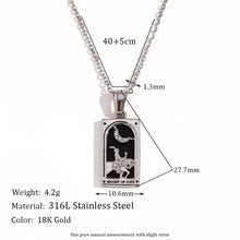 Load image into Gallery viewer, Knight of Cups - Silver Tarot card Necklace with Enamel
