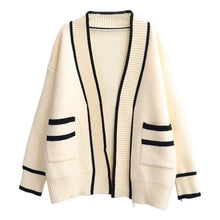 Load image into Gallery viewer, Women&#39;s Varsity Knitted Long Sleeve Cardigan
