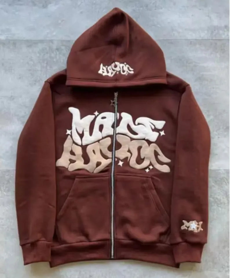 Men's Graffiti Zip-Up Hoodie – Streetwear Style
