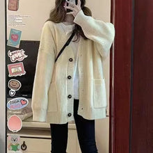 Load image into Gallery viewer, Women’s Oversized Knit Cardigan – Cosy Button-Up Sweater
