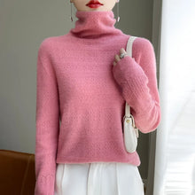 Load image into Gallery viewer, 100% Merino Wool High-Collar Women&#39;s Knitted Sweater / Jumper
