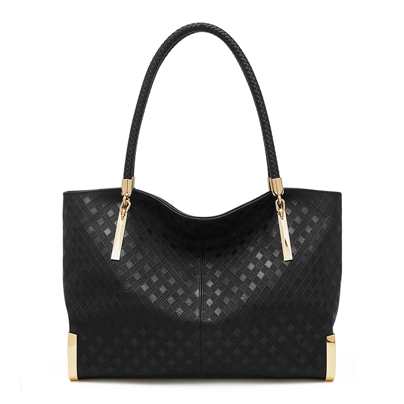 FOXER Genuine Leather Sequined Handbag | Original Design Shoulder Bag Luxury Tote