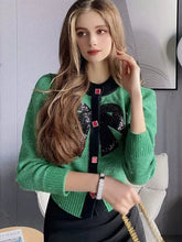 Load image into Gallery viewer, Women&#39;s Vintage Style Knit Cardigan With Bow

