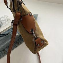 Load image into Gallery viewer, Vintage Paris Canvas Tote Bag with Leather Straps – Casual Shoulder Handbag

