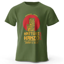 Load image into Gallery viewer, Men’s Hattori Hanzo Sword &amp; Sushi T-Shirt – Japanese Samurai Graphic Tee
