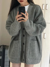 Load image into Gallery viewer, Women’s Oversized Knit Cardigan – Cosy Button-Up Sweater
