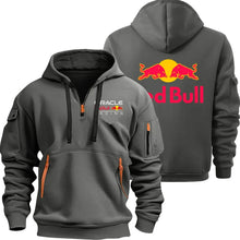 Load image into Gallery viewer, Red Bull Racing-Inspired Men’s Hoodie – Motorsport Style, Tactical Design, Half Zip
