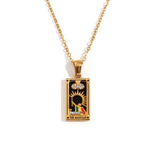 Load image into Gallery viewer, The Magician - Tarot card 18k Necklace with Black Enamel
