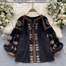 Load image into Gallery viewer, Boho Embroidered Chiffon Blouse
