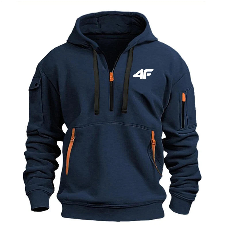 Men’s Tactical Hoodie – Multi-Pocket, Zip Front, Urban Outdoor Style